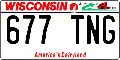 WI license plate 677TNG