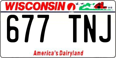 WI license plate 677TNJ