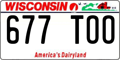 WI license plate 677TOO