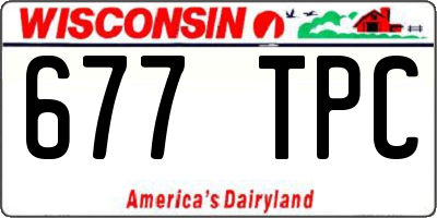WI license plate 677TPC