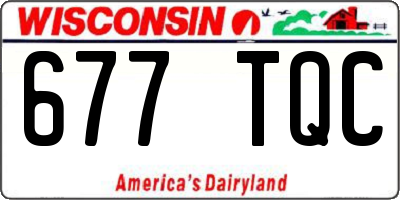 WI license plate 677TQC