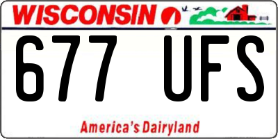 WI license plate 677UFS