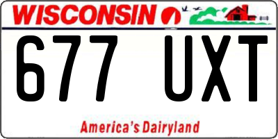 WI license plate 677UXT