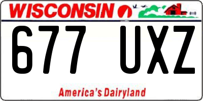 WI license plate 677UXZ