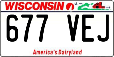 WI license plate 677VEJ