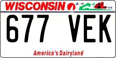 WI license plate 677VEK