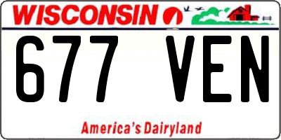 WI license plate 677VEN