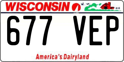 WI license plate 677VEP