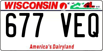WI license plate 677VEQ