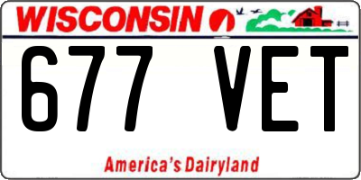 WI license plate 677VET