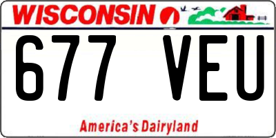 WI license plate 677VEU
