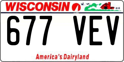 WI license plate 677VEV