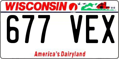 WI license plate 677VEX