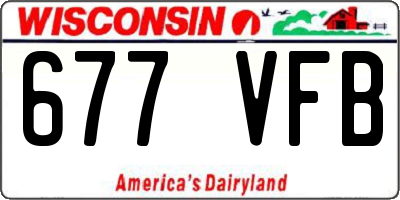 WI license plate 677VFB