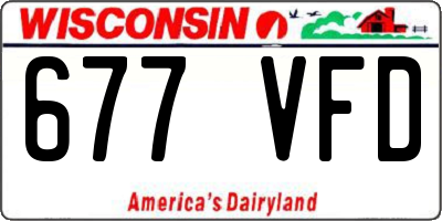 WI license plate 677VFD