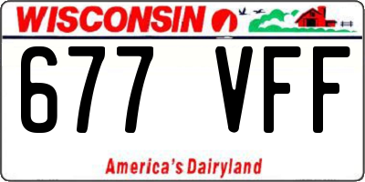 WI license plate 677VFF