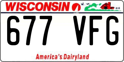 WI license plate 677VFG