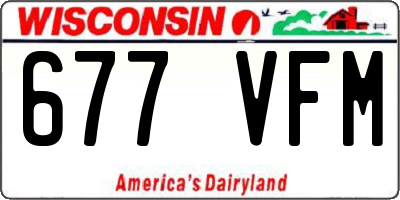 WI license plate 677VFM