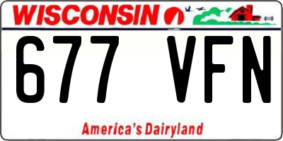 WI license plate 677VFN