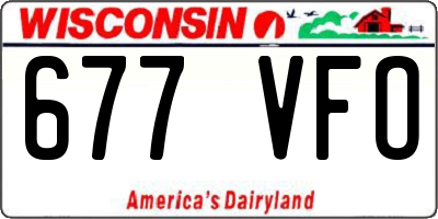 WI license plate 677VFO