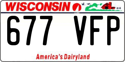 WI license plate 677VFP