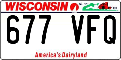 WI license plate 677VFQ