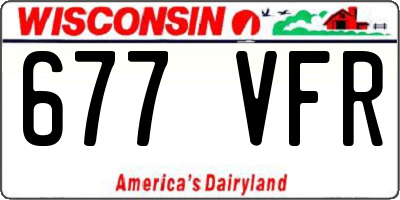 WI license plate 677VFR