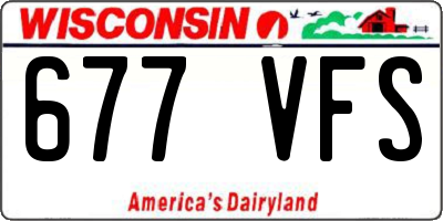 WI license plate 677VFS