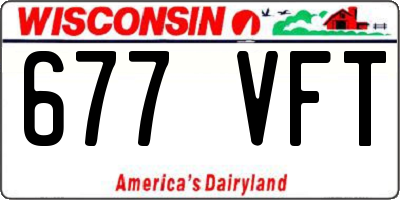 WI license plate 677VFT