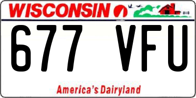 WI license plate 677VFU
