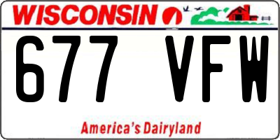 WI license plate 677VFW