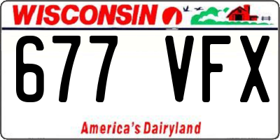 WI license plate 677VFX