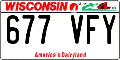 WI license plate 677VFY