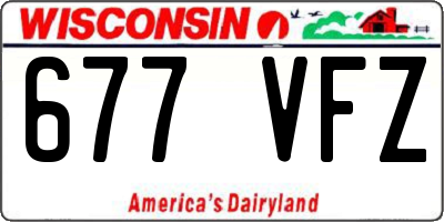 WI license plate 677VFZ
