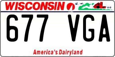 WI license plate 677VGA