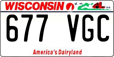 WI license plate 677VGC