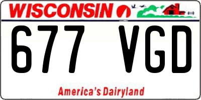 WI license plate 677VGD