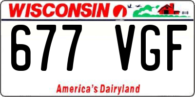 WI license plate 677VGF