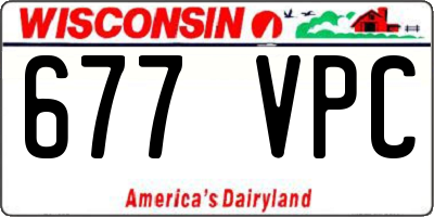 WI license plate 677VPC