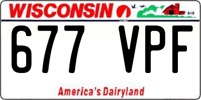 WI license plate 677VPF
