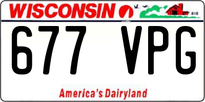 WI license plate 677VPG