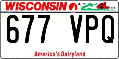WI license plate 677VPQ