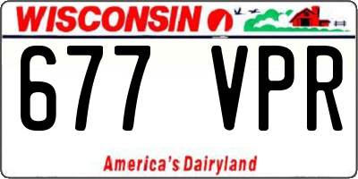 WI license plate 677VPR