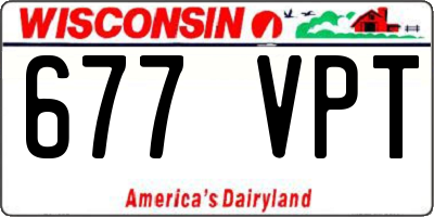 WI license plate 677VPT