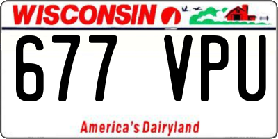 WI license plate 677VPU