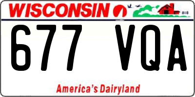 WI license plate 677VQA