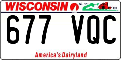 WI license plate 677VQC