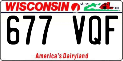 WI license plate 677VQF