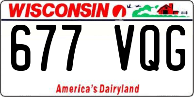 WI license plate 677VQG