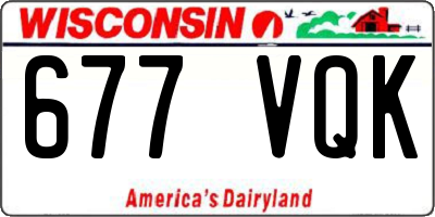 WI license plate 677VQK
